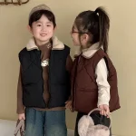 [80-150cm] ボア襟 ベスト - Image 2