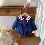 [66-100cm]姉妹お揃いコーデ ウサギ柄 セーラー風 ロンパース/ワンピース - Image 12