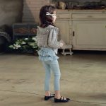 [90-150cm]デニムパンツ フリル付き 7分丈 カジュアル 履きやすい ボトムス - Image 9