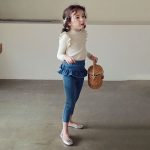 [90-150cm]デニムパンツ フリル付き 7分丈 カジュアル 履きやすい ボトムス - Image 16