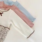 [66-90cm]ロンパース リボン花柄 可愛い おしゃれ - Image 3