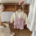 [66-100cm] フリル トップス &ネコ 刺繡 3点セット - Image 17