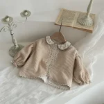 [66-90cm] パフスリーブ リブ カーディガン - Image 8