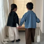 [80-150cm] ポケット付き デニム アウター - Image 6