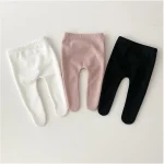 [66-90cm] ノーカラー リブ タイツ - Image 6