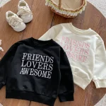 [80-130cm] 英字 プリントプルオーバー トレーナー - Image 11