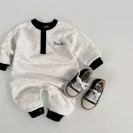 [66-90cm] 韓国風 英字プリント オールインワン - Image 10