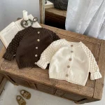 [66-100cm] 無地 ナチュラル カーディガン - Image 11