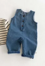 [66-90cm]デニム オールインワン OR ボーダー トップス - Image 8