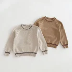 [80-130cm] フロントポケットコーデュロイ サロペット OR セーター - Image 2