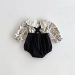 [66-100cm] レース襟 トップス & サロペット ロンパース 2点セット - Image 16
