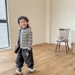 [80-130cm] ボーダー カーディガン - Image 2