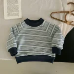 [80-140cm] ボーダープル オーバー - Image 4