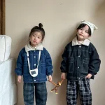 [80-150cm] ボア襟 デニム ジャケット - Image 6