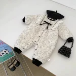 [66-90cm] 花柄リボン オールインワン - Image 4