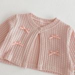 [73-120cm]カーディガンORワンピース リボン付き クリーム ローズ ベビー服 - Image 14
