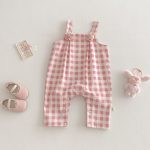 [73-100cm]サロペットOR長袖Tシャツ 可愛い ピンク チェック おしゃれ - Image 8