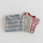 [66-90cm]ロンパース オールインワン ボーダー ベビー服 - Image 20