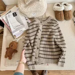 [80-130cm] ボーダー カーディガン - Image 5