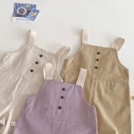 [73-120cm] ポケット付き シンプル サロペット - Image 8