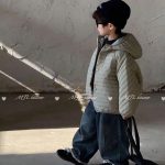 [90-160cm]秋冬用 シンプル フード付き 中綿アウター - Image 9