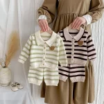 [73-110cm]熊ボーダー ニット トップス or ボトムス