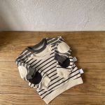 [73-100cm]ボーダー柄 トップス&レギンス セットアップ - Image 5