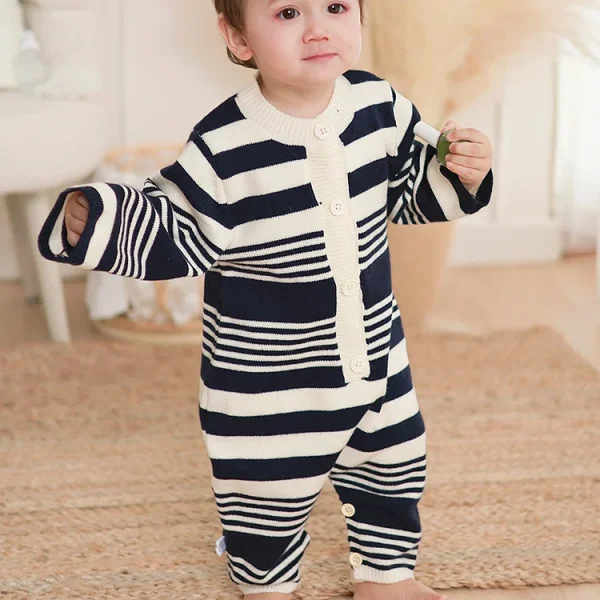 [66-100cm] ボーダー オールインワン