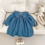 [66-110cm]ワンピースORロンパース デニム フリルネック 可愛い 女の子 - Image 16