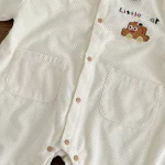 [66-90cm] チェック襟 車プリント オールインワン - Image 12