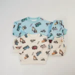 [80-130cm] 車プリント カジュアル セットアップ - Image 7