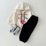 [80-130cm] 英字 フード付き トレーナー - Image 2