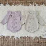 [66-90cm]韓国風 フリル花柄 ロンパース - Image 3