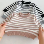 [80-130cm] ボーダー クールネック トップス - Image 15