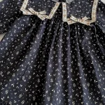 [66-140cm] リボン 小花柄 ロンパース or ワンピース - Image 11