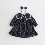 [66-140cm] リボン 小花柄 ロンパース or ワンピース - Image 9