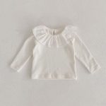 [66-90cm]インナーシャツ フリル襟 ロングスリーブ おしゃれ 肌に優しい トップス - Image 2