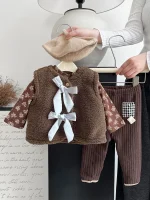 [66-100cm] リボン ボア ベスト - Image 6