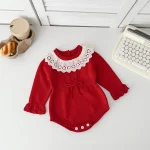 [66-90cm] レース襟 ロンパース - Image 9