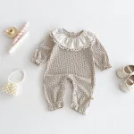 [66-100cm] レース襟 小花柄 オールインワン - Image 8