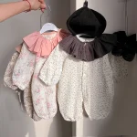 [66-90cm] フリル襟リネン オールインワン - Image 8