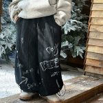 [90-150cm]ユニーク ゆったり 裏起毛 ボトムス パンツ - Image 6