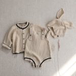 [66-90cm]3点セット ニット カーディガン&サロペットロンパース&帽子 - Image 13