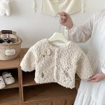 [73-110cm] フラワー&ウサギ 刺繡 アウター - Image 17