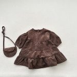 [80-130cm] INS映え レトロ コーデュロイ ワンピース - Image 7