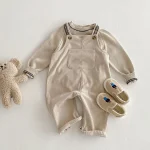 [80-130cm] フロントポケットコーデュロイ サロペット OR セーター - Image 7