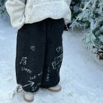 [90-150cm]ユニーク ゆったり 裏起毛 ボトムス パンツ