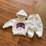 [80-150cm] 英字プリント ボア付き セットアップ - Image 12