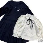 [90-140cm] フォーマル セーラー風 丸襟 シャツ/ワンピース - Image 7