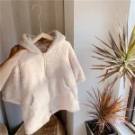 [80-130cm] フード付き シンプルデザイン ボア アウター - Image 8